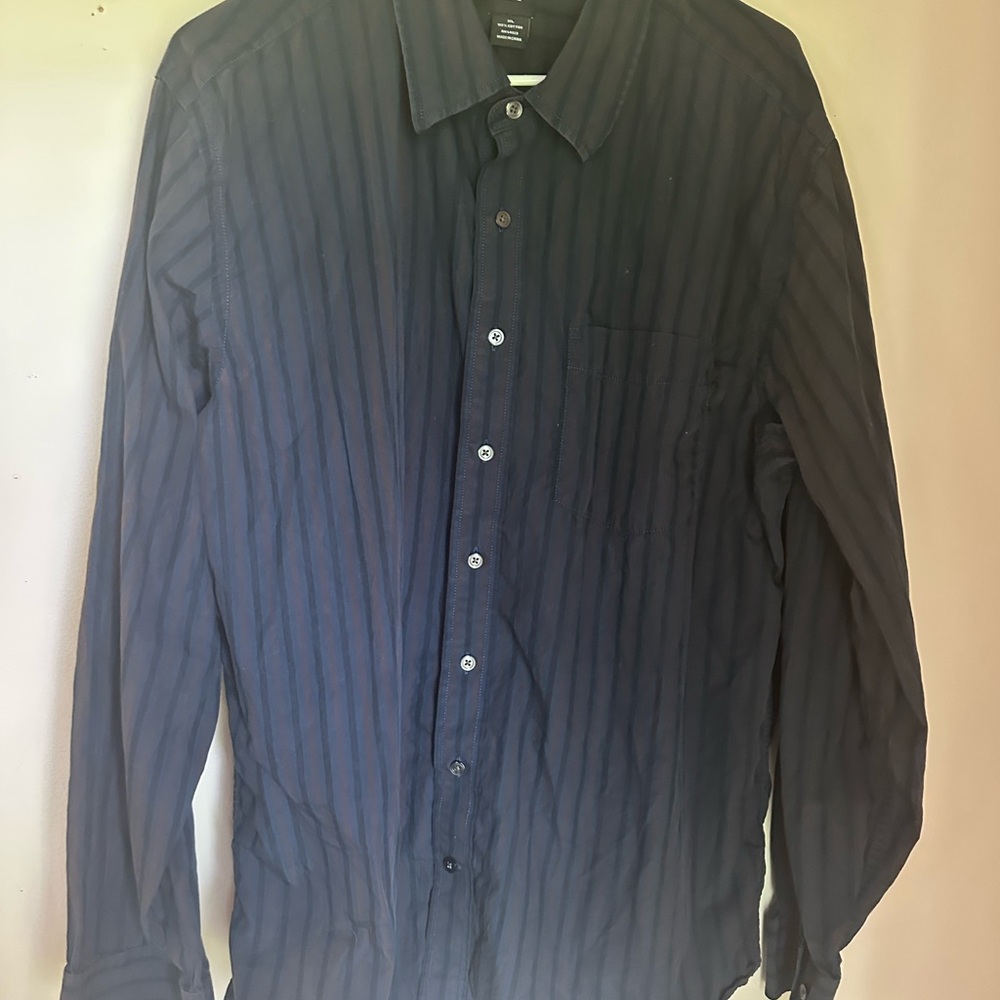 GAP Blue Striped Dress Shirt Classic Style